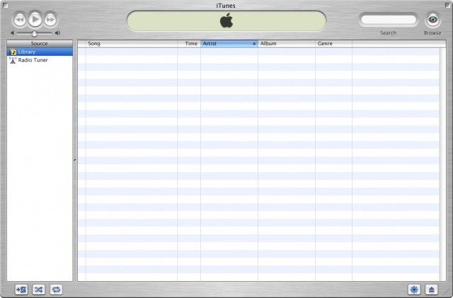 iTunes 1 Empty Library (2001)